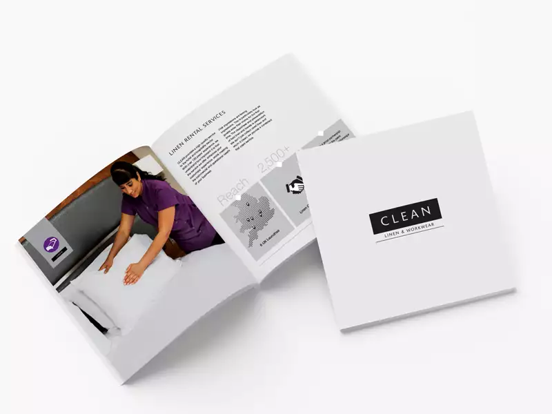 CLEAN Linen and Workwear Brochure Mock Up