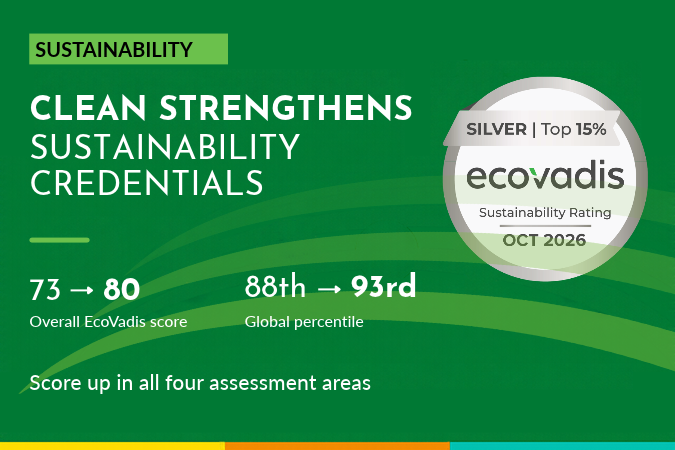 CLEAN Strengthens Sustainability Credentials with Improved EcoVadis Rating - News - CLEAN Services