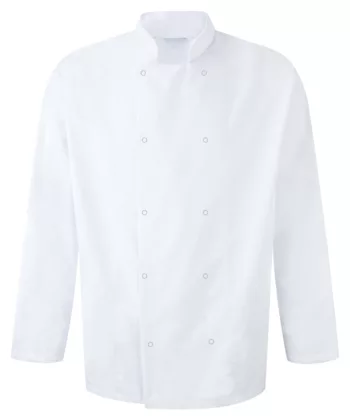Long Sleeved Studded Chefs Jacket - Workwear Garments - CLEAN Services