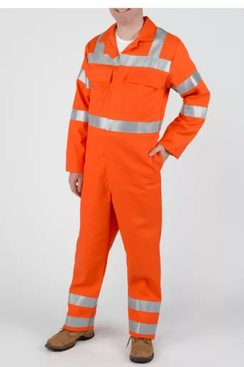 Flame Retardant Boilersuit with Reflective Tape - Workwear Garments - CLEAN Services