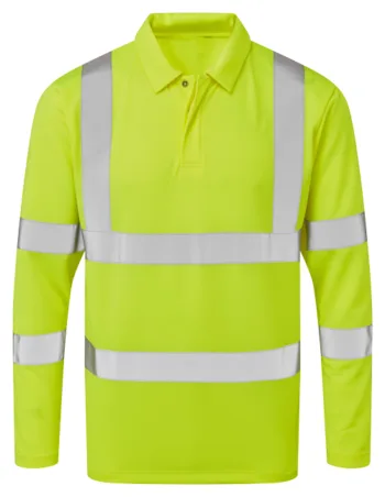 Hi-Vis Long sleeve Polo Shirt - Workwear Garments - CLEAN Services