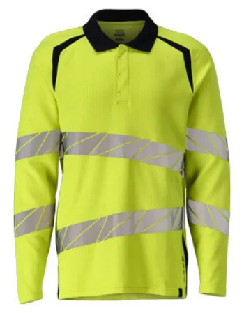 MASCOT® Accelerate Multisafe Male Long Sleeve Polo Shirt - Workwear Garments - CLEAN Services